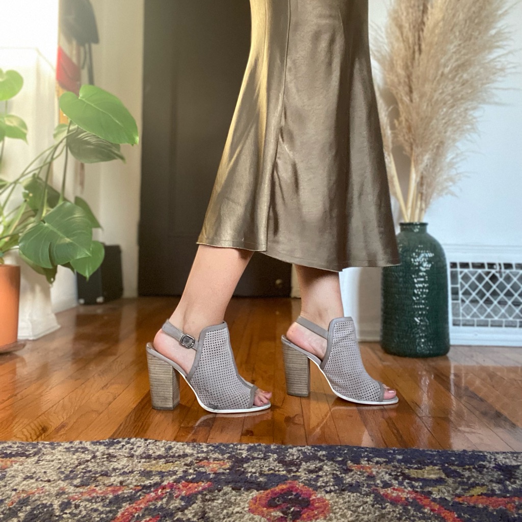 Gray Block Heels
